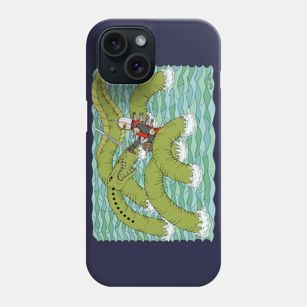 Lambton Worm and Knight Phone Case by AzureLionProductions