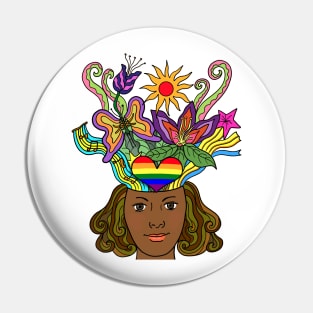 Creative Beautiful Mind African Lesbian Woman Pin