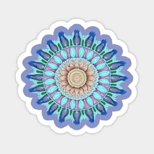 Abstract Circle Pattern With Floral Elements 6 Magnet