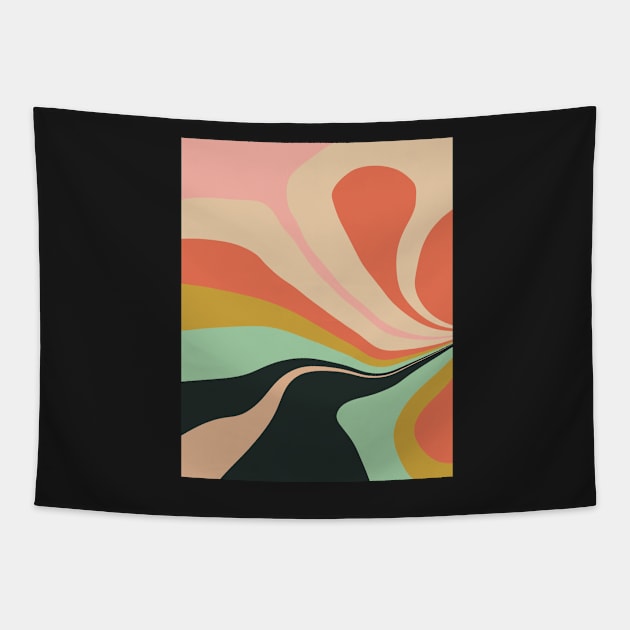 Retro Floral #1 - Abstract Art Print Tapestry by ALICIABOCK