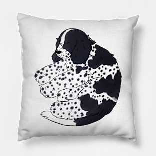 Cute english cocker spaniel sleeping illustration Pillow