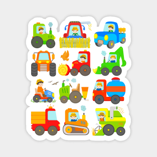 Farm Tractor Boys Girls Cute Agricultural Vehicle Design Magnet