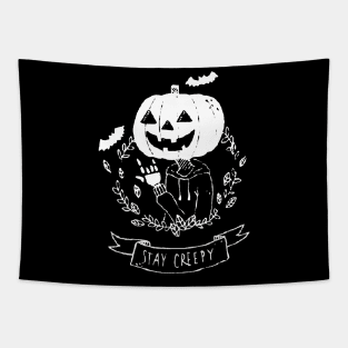 Stay Creepy Grunge Goth Black Tapestry