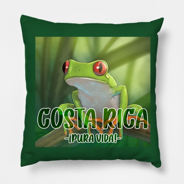 Costa Rica Pura Vida Pillow by andresob