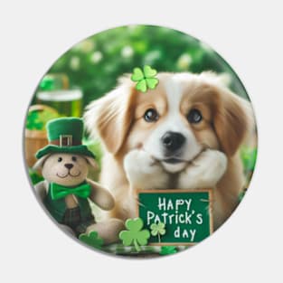 St Patricks Day Cute dog 3 Pin