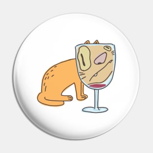 Red Wine And Cat Pin