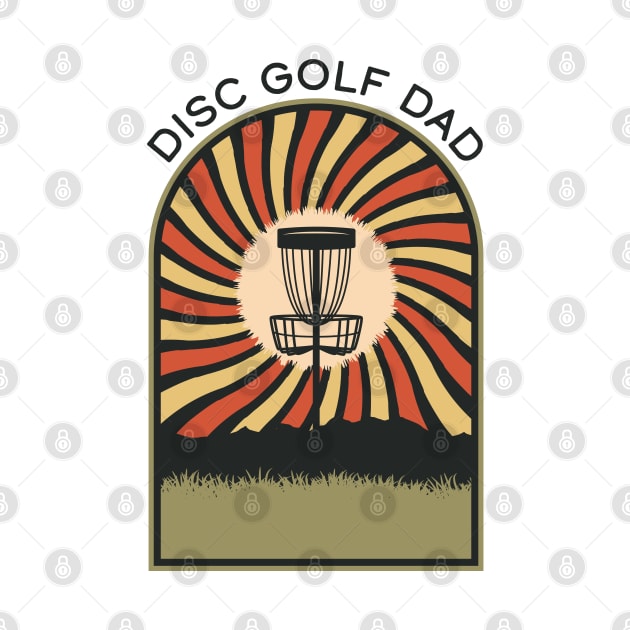 Disc Golf Dad | Disc Golf Vintage Retro Arch Mountains by KlehmInTime