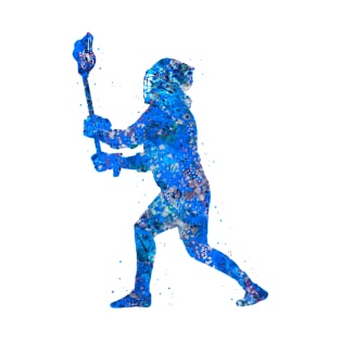 Lacrosse player blue art T-Shirt