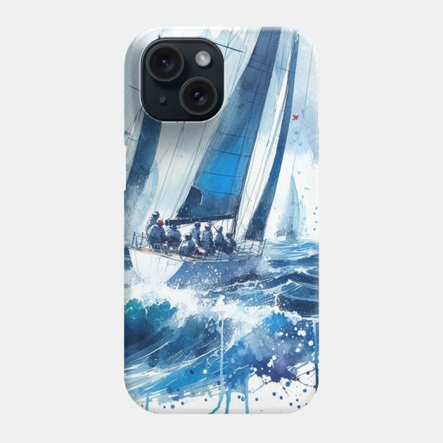 Abstract looking illustration of a sailboat Phone Case by WelshDesigns