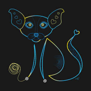 Cat Oriental Playing T-Shirt