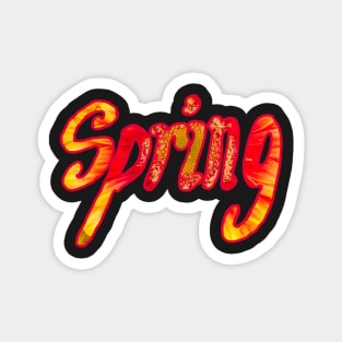 Spring word made of flowers Magnet