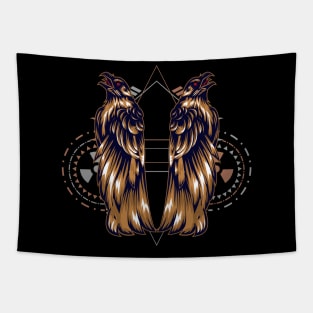 crow wing miror Tapestry