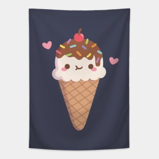 Cute Ice Cream With Rainbow Sprinkles Tapestry