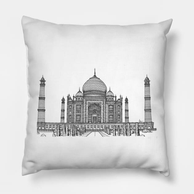 Taj Mahal India Pillow by valery in the gallery