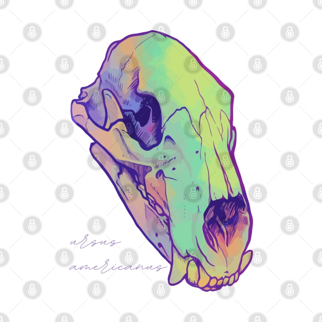 Black Bear Skull - Vaporwave by Nat Rodgers 