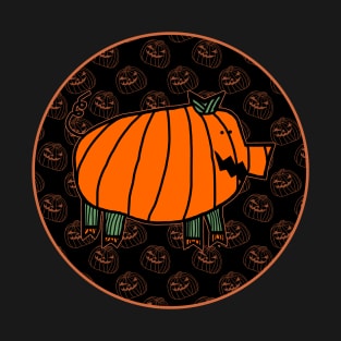 Halloween Horror Pig Round T-Shirt