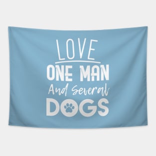 Dog Lover Woman Tapestry