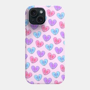 Broken Candy Hearts Pattern Phone Case