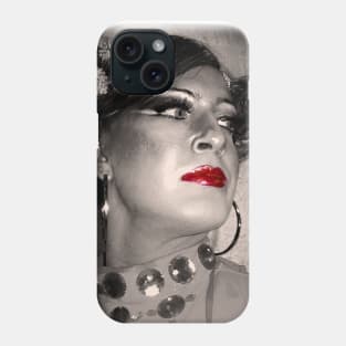 Expressive face with red lipstick Phone Case