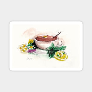 Afternoon Tea - watercolor painting Magnet