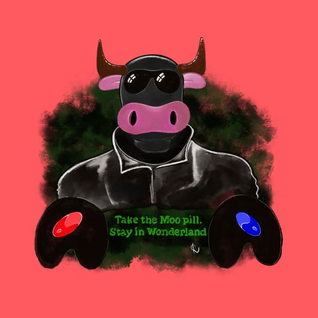 Moopheus - Stay in Wonderland - Computer Hacker Cow by ARTHE