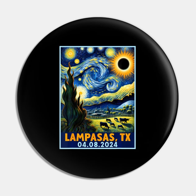 Total Solar Eclipse 2024 Lampasas Texas Starry Night Pin by SanJKaka