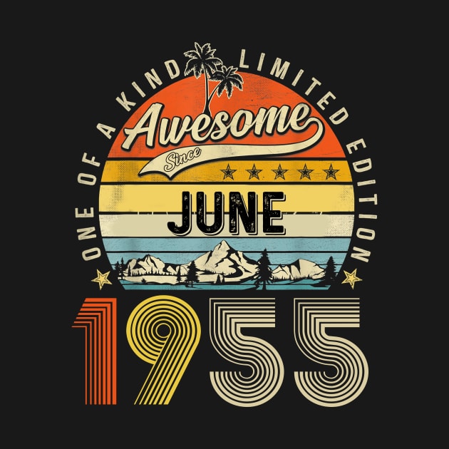 Awesome Since June 1955 Vintage 68th Birthday by louismcfarland