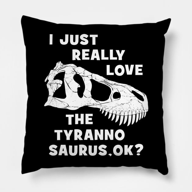 Tyrannosaurus Rex fossil skull Pillow by NicGrayTees