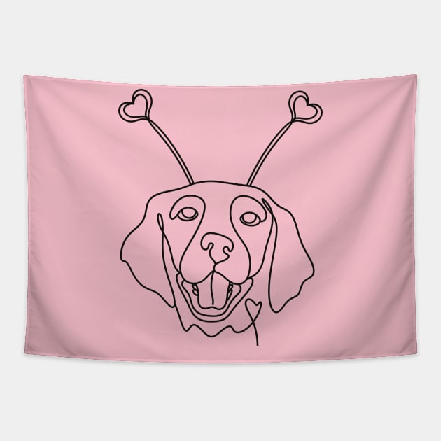 Valentine cute dog Tapestry by Xatutik-Art