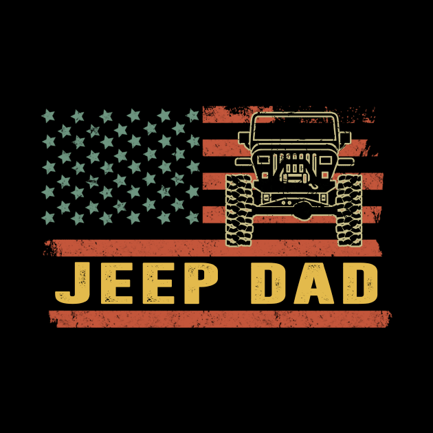 Jeep Dad American Flag Jeep Vintage Jeep Father's Day Gift Jeep papa by Oska Like