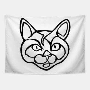 Line Drawing Cat Face Cat Line Tapestry