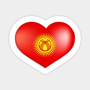 Heart with new flag of Kyrgyzstan Magnet