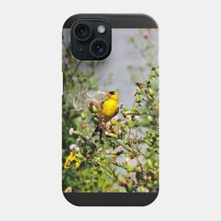 American Goldfinch Perched On Dandelions Phone Case