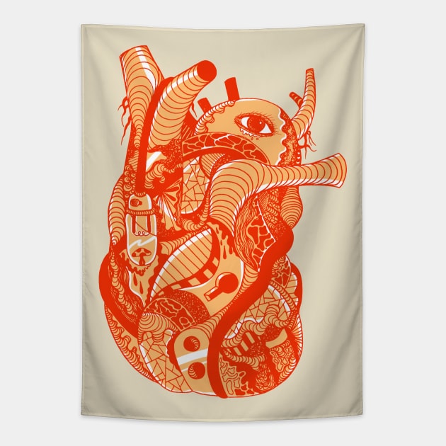 Citrus Light Heart Tapestry by kenallouis