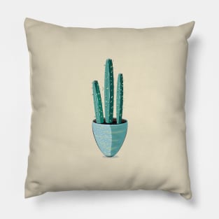 Cactus in blue pot Pillow