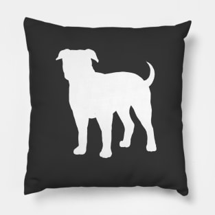 White American Bulldog Silhouette Pillow