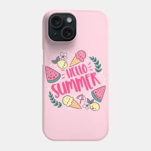 Hello summer a cute and fun summer time design Phone Case