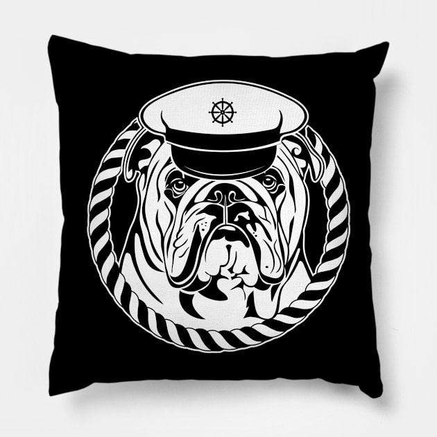 Funny Proud British Bulldog dog English Bulldog portrait Pillow by wilsigns