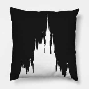 Magic Castle Silhouette Dark Blue Pillow