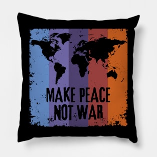 Make Peace Not War World Map Pillow
