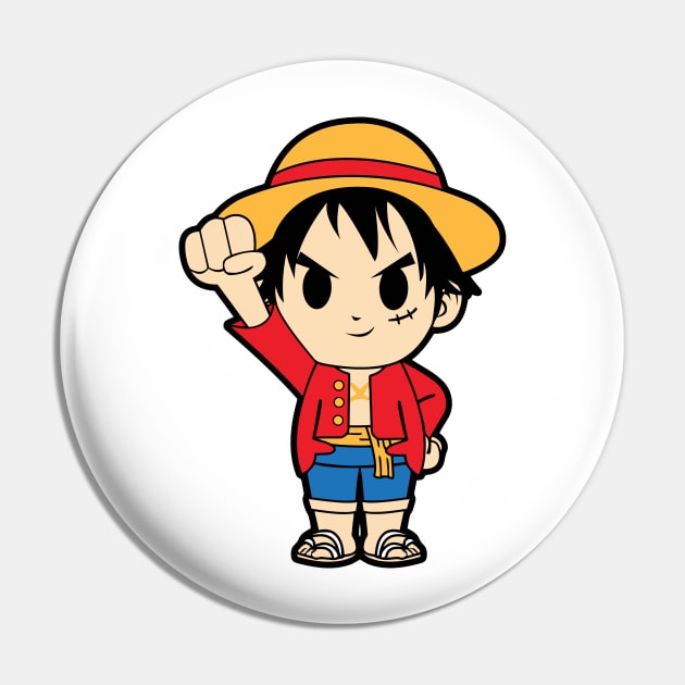 Luffy Chibi - One Piece Anime Pin by bonekaduduk