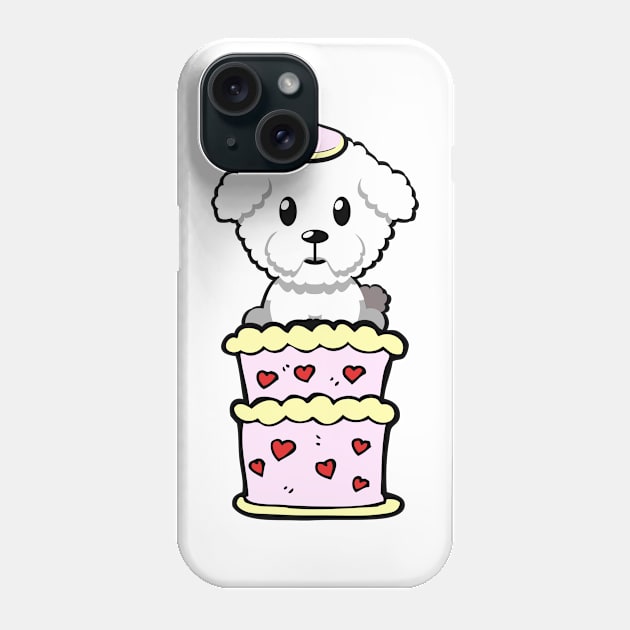 Fluffy dog Jumping out of a cake Phone Case by Pet Station