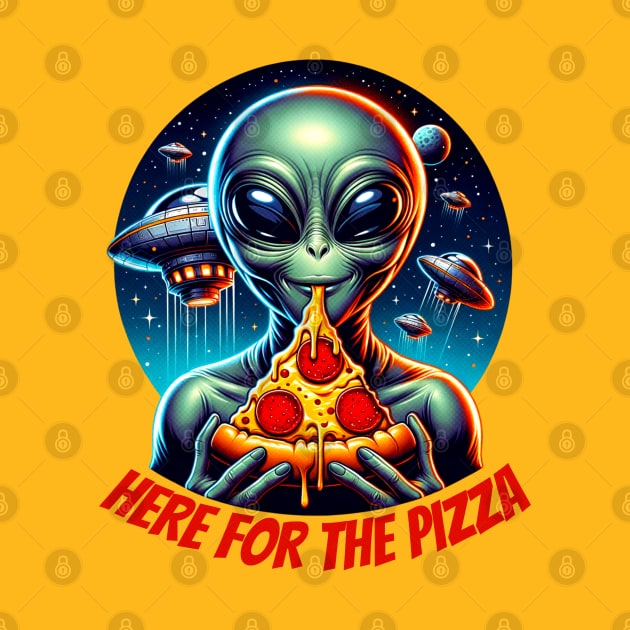 Alien Pizza by Cosmic Dust Art