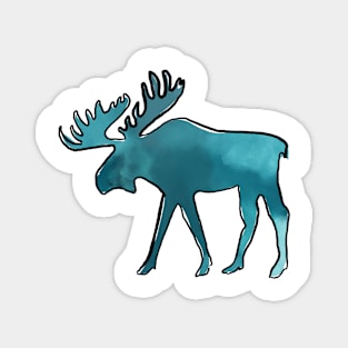 Watercolor Moose Magnet