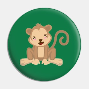 Cute Kawaii Monkey Design for Kids Pin