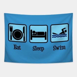 Eat Sleep Swim Tapestry