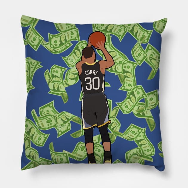 Steph Curry Cash Money Jumpshot - Golden State Warriors Pillow by xavierjfong