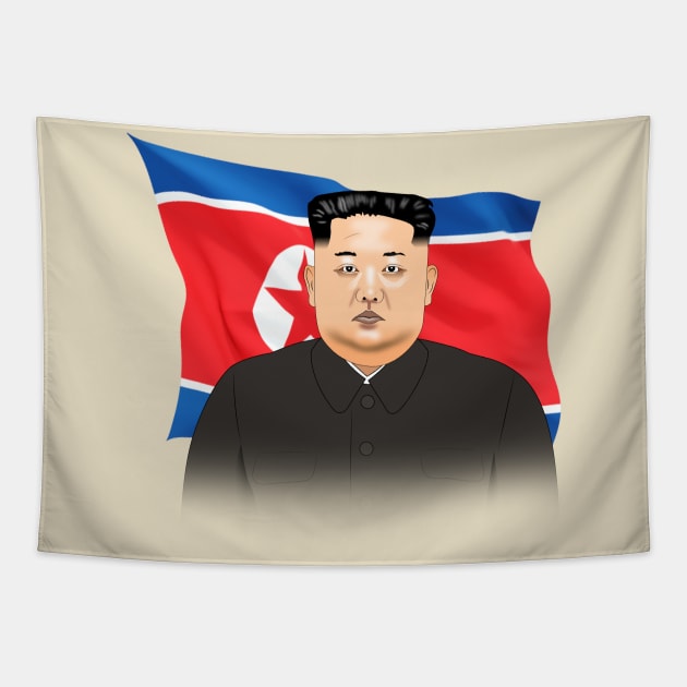 Kim Jong Un T-shirt plain Tapestry by Elcaiman7