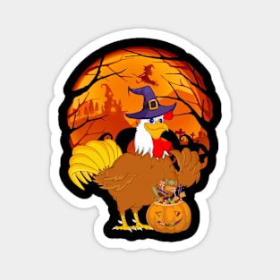 Chicken pumpkin witch Magnet