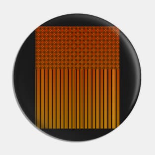 Pattern of gold ocher stripes and floral ornaments Pin